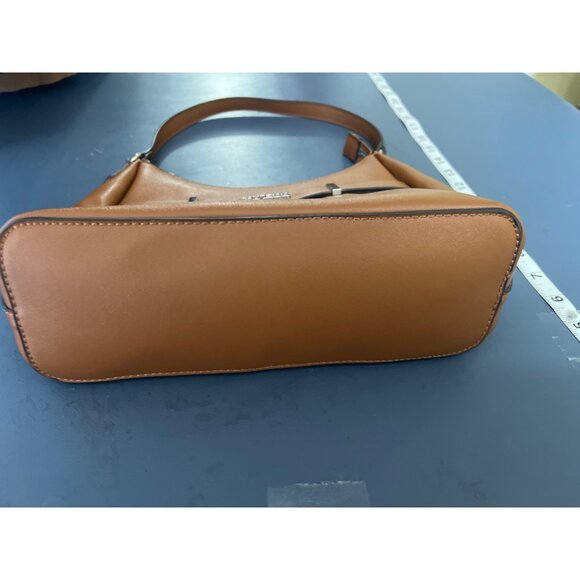 Guess Brown Faux Leather Handbag With Top Zipper Closure & Single Strap apurde - Picture 3 of 8